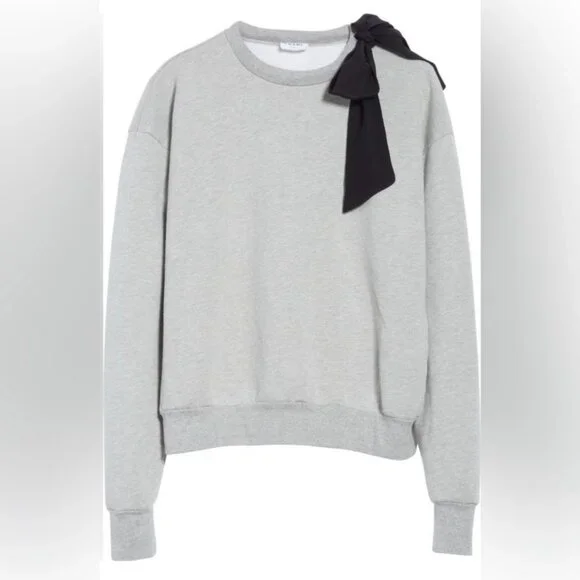 Frame Denim Bow Sweatshirt Crew Neck Pullover Casual NWT Size XS - Picture 8 of 13